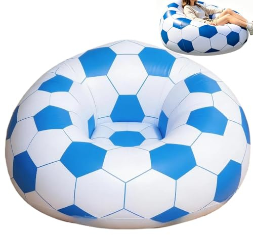 Inflatable Chairs – PVC 105x80cm | Soccer Theme Quick Inflate Couch, Portable Inflatable Camping Chair, Air Lounge Sofa Seat For Camping Festival Pool Backyard Travel | Outdoor Relaxation
