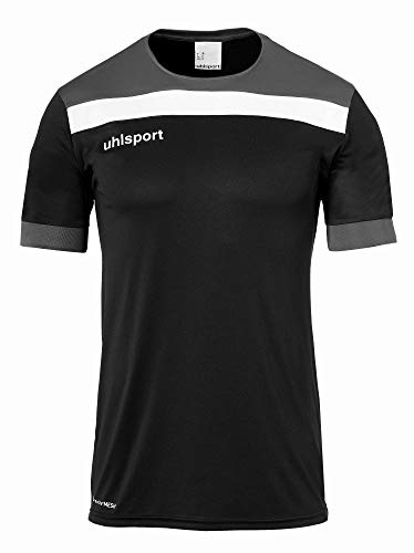 uhlsport Fußball Offense 23 Trikot Kinder Kurzarmshirt schwarz grau weiß