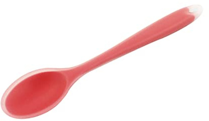 sourcing map - Cuchara de silicona cepillada para mesa, postre, utensilios para cocina, restaurante coral