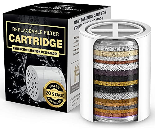 AquaHomeGroup Cartucho de repuesto 20 etapas (sin carcasa), compatible con cualquier filtro de ducha de diseño similar de 15 y 20 etapas
