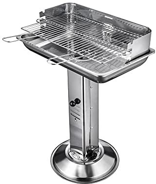 MICHELINO Herkules - Griglia rettangolare a colonna in acciaio inox, 52,5 x 32,6 cm