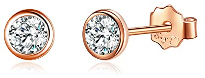Kleine Ohrstecker Sterling Silber 925 Mini Zirkonia Ohrringe 3/4/5mm | Hypoallergen 925 Silber Ohrstecker für Damen Herren Mädchen,5A Zirkonia Ohrringe für Ohrläppchen
