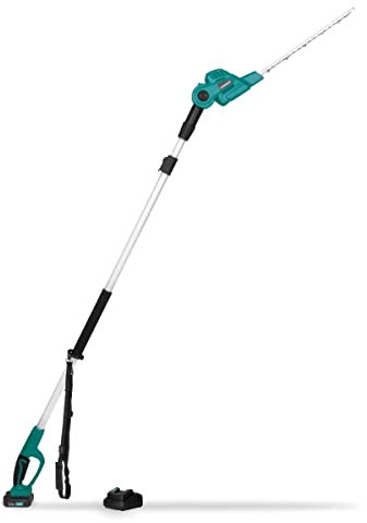 VONROC - Taille-Haie Télescopique sans Fil 20V - Perche Extensible 200-260 cm - Lame Inclinable - Kit Batterie 2.0Ah Inclus
