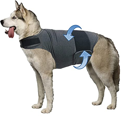 HCHYEY Dog Anxiety Jacket, Skin-Friendly Calming Shirt for Dogs - Dog Vest for Thunder, Fireworks and Separation - Keep Pet Calm Without Medicine & Training, Anti Anxiety Coat for Dogs (Dark Grey, XL)