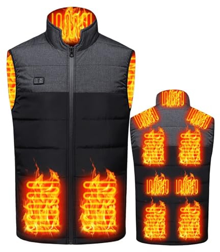 joyvio Beheizbare Weste für Männer und Frauen, leichte Heizjacken zum Skifahren, Eisfischen, Jagen (Color : Gray, Size : S)