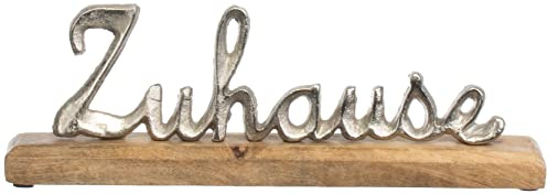Brandsseller Deko-Schriftzug Zuhause ca. 30 x 10 x 5 cm auf Mangoholz-Sockel