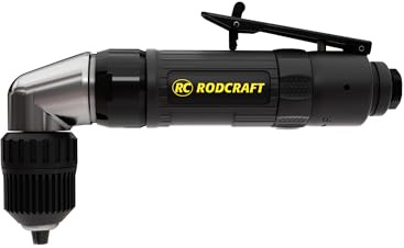 Rodcraft RC4660 Druckluft-Bohrmaschine 10mm | 300 W Leistung, 1400 U/min, 10 mm Bohrfutter, 90° Winkelkopf. Ideal für Arbeiten in engen Bereichen