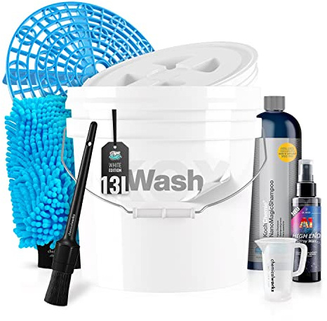Autowaschset: chemicalworkz Wascheimer (3,5GAL) + Schmutzsieb + Deckel + Waschhandschuh + Koch Chemie Nano Magic Shampoo+ Dr. Wack Lackversiegelung - waschen, reinigen, pflegen | 9-teilig