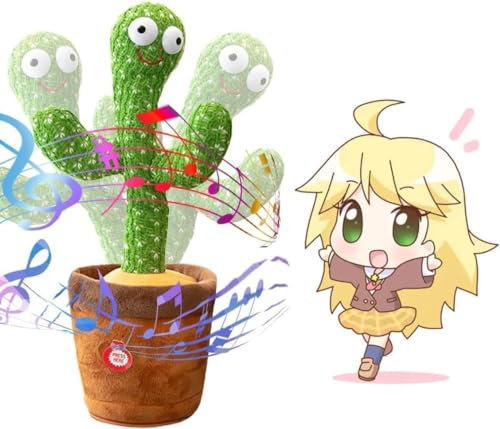 BEAUXI Cactus Qui Danse et Répète,Cactus Chantant et Dansant, Jouet de Danse Drôle pour Les Enfants,Parfait, Fête, Noël, Cadeau d'anniversaire pour Garçons et Filles
