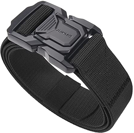 JUKMO Taktischer Gürtel Herren, Militär Rigger 3,8cm Nylon Arbeit Gürtel | Heavy Duty Zinklegierung-Sicherheitsgurt-Schnalle & elastischer Riemen