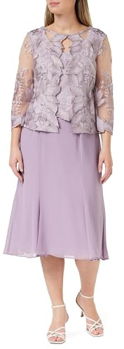Gina Bacconi Midi Length Mock Jacket Dress, Orchid Mist, 10
