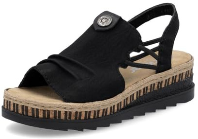 Rieker Damen Pantoletten V7972, Frauen Slipper,Schlupfschuhe,schluepfschuhe,Slides,Slip-ons,Backless Slipper,Mules,Schwarz (00),36 EU / 3.5 UK