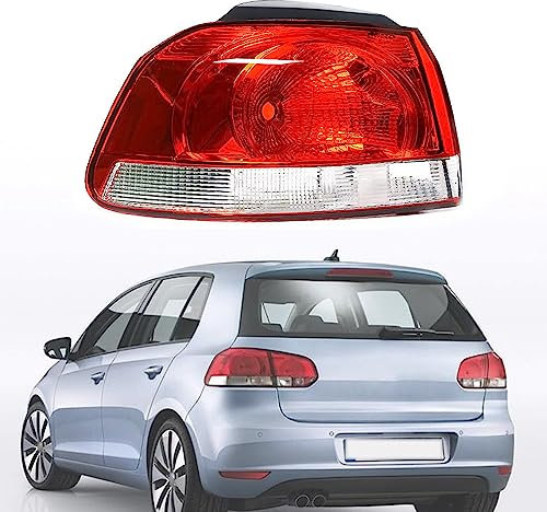 BYBEST Rücklicht Heckleuchte Rückleuchte für Golf VI Mk 6 (5K1) 2008-2013, Auto Heckklappe Rückleuchten Linke Rechte Rücklichter, Outside- Left