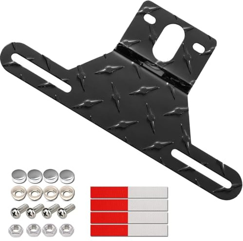 Support de plaque d'immatriculation de remorque en aluminium robuste - Support de plaque d'immatriculation de remorque pour camion, remorque, caravane, bateau - 1 lot de plaques universelles avec
