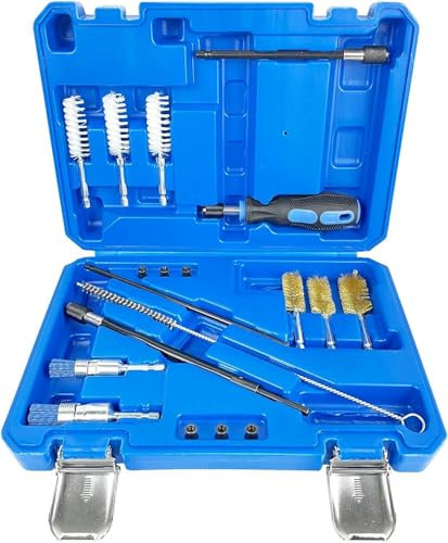 Thsakzo Kit De Nettoyage pour Injecteur,Kit De Nettoyage De Compartiment D’Injecteur,Kit Brosse Nettoyage Puit Injecteur Diesel Voiture,Ensemble D'Outils De Nettoyage pour Injecteur (19)