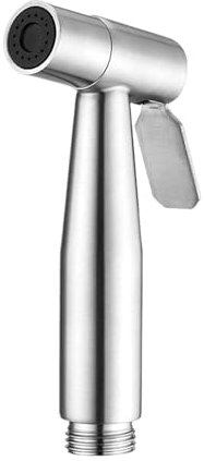 1 soffione doccia a mano, in acciaio inox, per WC, doccetta (argento)