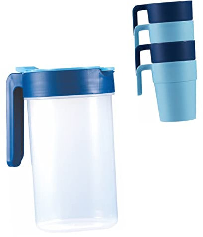 Pichet à eau en verre, 1 ensemble de bouteilles d'eau froide, tasses transparentes, ensemble de verres à boisson au café, pichet de bière, jus avec tasse, pichets de limonade, pichet d'eau fraîche