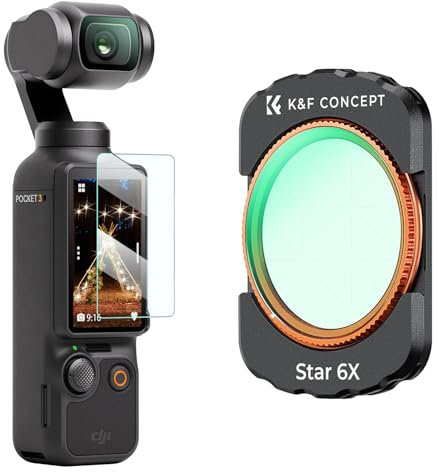 K&F Concept Magnetic 6 Points Starburst Filer Compatible with DJI Osmo Pocket 3, Twinkle Effect STAR Filter Cross-screen Sparkling Effect Lens Filter