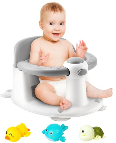 Baby Bath Seat, Infant/Toddler Sit Up Bathtub Seat for 6-12-24 Months, Baby Bath Essentials Chair, Great Shower Gifts for Newborn and New Mothers