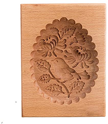 Biscuit,Wooden Cookie Molds,Wooden Cookie,Environmental Carved Shortbread Stamp Embossing for Muffin Moon Cake Cookie Biscuit