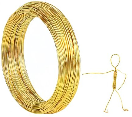 1mm Alambre de Aluminio, 30m Alambre Manualidades Alambre de Metal para Manualidades, Escultura, Armadura, Joyería, Oro