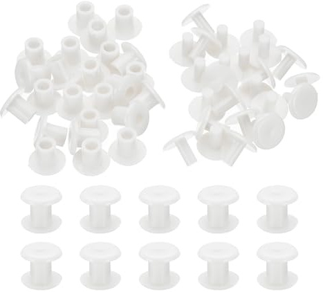 PATIKIL M5x6mm Perno Di Plastica, 24 Set Perni Chicago In Plastica Viti Binding Rivetto Perno Fibbia A Pressione Per Album Fotografici E Scrapbook In Pelle, Bianco