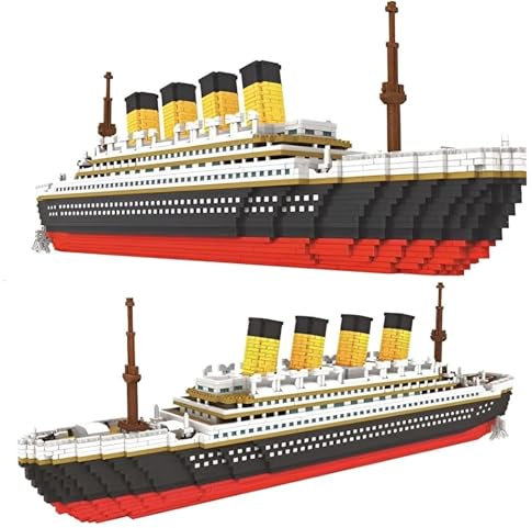 Exquisite Titanic Baukasten, 3800 Stück Micro MOC Kreuzfahrtschiff Modell Bausatz, eine Nachbildung der Titanic in Bauklötzen, Schiffsmodell Klemmbausteine Spielzeug für Erwachsene, Kinder, Jungen