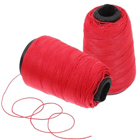 KONTONTY Spago di Nylon Ritorto Rosso per Muratura e Costruzione, 2 Pezzi, Leggero, Tagliabile alla Lunghezza Desiderata, per Lavori Interni
