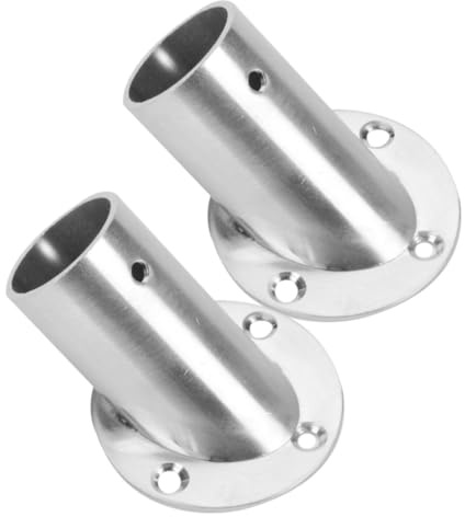 SOESFOUFU 2pcs Angled Clothes Rail Support Rod for Closet Pole Socket Rustproof Ceiling Hanger Rod Bracket