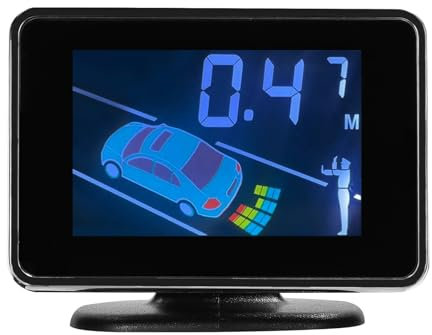 Wakects Sensor de Estacionamiento de Automóviles, Alarma de Radares de Inversión, Radares de Estacionamiento de Sensor de Automóviles Delantera y Trasera con Pantalla LCD para (Grey)