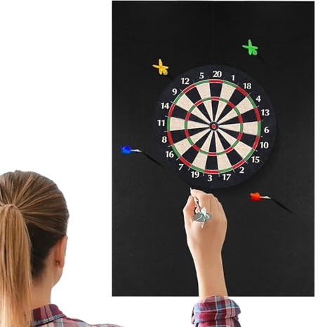 Rückwand für Dartscheibe – Schutzplatte für Dartscheibe, schwarz, strapazierfähig, Schutz für Zuhause, Spielzimmer, Büro, Schule