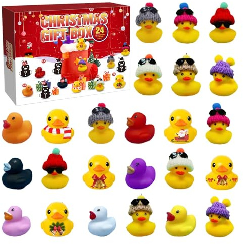 Advent Calendars 2025 Rubber Ducks, Christmas Countdown Calendar 24 Days, Creative Rubber Duck Bath Toys, Duck Advent Calendars For Kids, Christmas Stocking Stuffers Party Favors