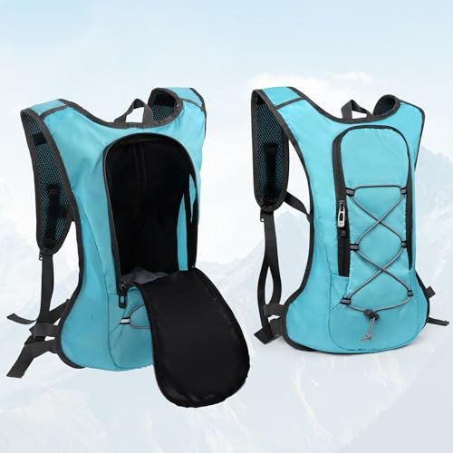10L Fahrradrucksack wasserdicht, MTB Rucksack mit Regenschutz, Leichter Trinkblasen Rucksack für Damen Herren, Sportrucksack für Radsport Trekking Laufen (Blau)