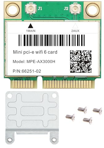 MPE-AX3000H Wi-Fi 6 con scheda PCIe Bluetooth 5.2, 574Mbps + 2.4Gbps AX3000, 160MHz, OFDMA, MU-MIMO, per PC portatile, bassa latenza per gaming/streaming, compatibile con Windows 10/11 64-bit