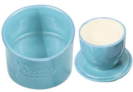 Mantequera con tapa – Mantequera de cerámica francesa, elegante recipiente para mantequillas, mermelada, miel, vajilla de cocina, estilo vintage, uso doméstico, entretenimiento y colección antigua