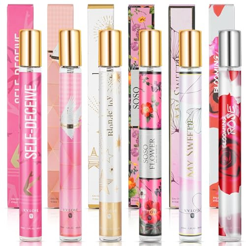 AOOWU Coffret cadeau parfums haut gamme pour femmes, 6 x 35 ml Coffret cadeau parfum Noël pour femme, Eau de Parfum femme portable Huile de Parfum longue durée Souligne votre charme