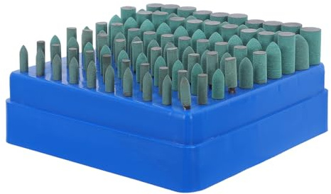 DIKACA 100 Pezzi Kit di Lucidatura in Gomma 100 Pezzi Punte Abrasive e Tampone da 3 MM, Accessori Rotanti per Trapano, Utensili Abrasivi per Molatura e Finitura di Gioielli, Legno e
