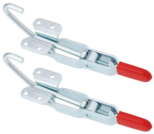 OTOTEC 2pcs J-Hook Toggle Clamp 170kg Capacity 143x49mm Quick Holding Draw Latch Clamp for Mechanical Equipment