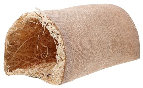 Cabilock Túnel para Hámster y Conejo, Juguete Interactivo de Hierba y Lino, Resistente a Mordidas, sin Olor, Adecuado para Ambientación del Hogar