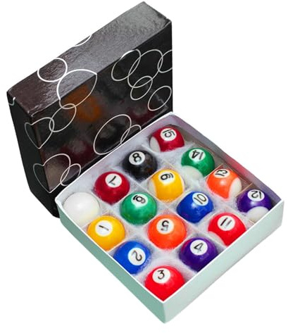 kesurpae Komplett set med mini-biljardbollar i harts, barnspel, litet biljardbord, tillbehör för hemmaspelrum. Små biljardbollar är endast lämpliga för biljardbord för, 32mm