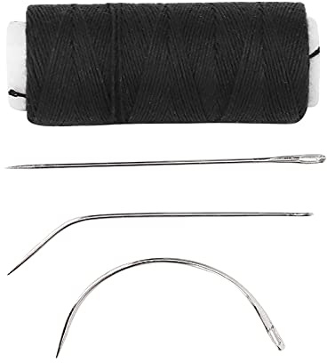 Chiyyak Hilo y Aguja para el Cabello, Duraderas, Ligeras, Prácticas Agujas de Coser Curvadas para Hacer Pelucas, Tejer, para Principiantes y Recién Llegados ABS