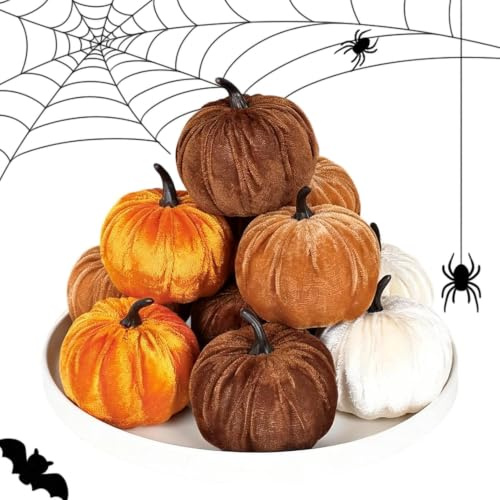 Konstgjorda Höstpumpor 12-pack Konstgjorda Skördedekorationer | Imiterade Dekorationspumpor för Thanksgiving, Halloween, skördetid, skördefest, bondgård, lantlig inredning, , lägenhet,