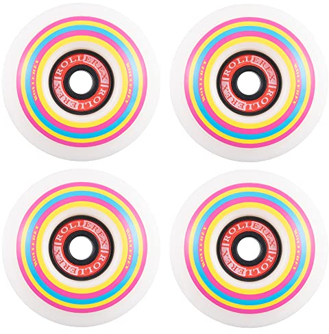 Rollerex Lollipop Boardwalk 92A 52mm Skateboard Wheels 4-Pack with Optional Bearings Set – Durable 32mm Width Cruiser Wheels for Skateboards – Smooth Ride & Easy Installation