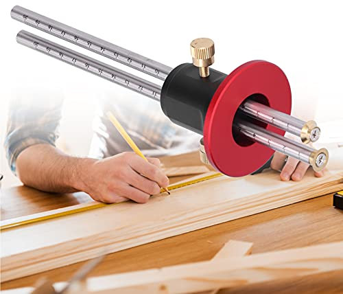 Marking Gauge Blade Type Double?Head Crossed?Out Ruler for Carpenter Wood Marking Scribing Gauging(200mm), Scribing Gauge