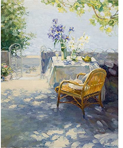 Zdklfm69 Malen nach Zahlen Ölgemälde nach Zahlen Ölbild nach Zahlen Garten Landschaft auf Leinwand Dekoration Wand Foto Kunst Geschenke 40x50cm