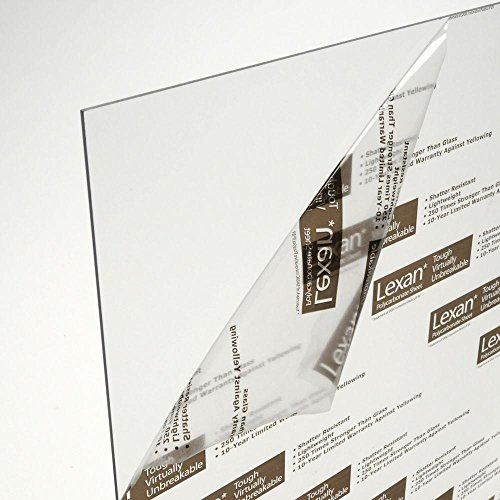 Polycarbonate compact transparent 2 mm Feuilles planches en plastique protections, art, vinyls, supports, travaux manuels, affiches, couvertures, séparations, maniques (100 x 100 cm)