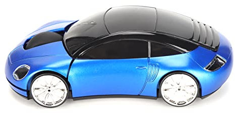Tbest Ratón para Computadora con Forma de Coche, Color Rosa, Accesorios para Computadora, Periféricos, Ratón para Computadora Portátil, Ratón Inalámbrico Portátil 2.4G con Forma de (Azul)
