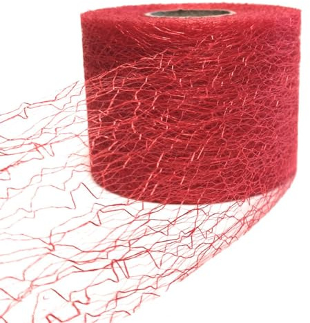s.dekoda Dekoband 25m x 70mm Rot Netzband Spinnennetz Schleifenband Tischdekoband