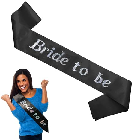 Banda negra de 75 x 9 cm, 100% poliéster, accesorio para despedida de soltera, decoración de boda, accesorio de cabina de fotos