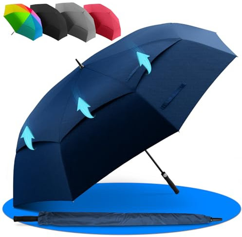 STYNGARD XXL Regenschirm Groß Sturmfest [Ø 130 cm] - Golfschirm mit Doppelbespannung für maximalen Wind- und Regenschutz Modell - Regenschirm für 2 Personen - BELFAST